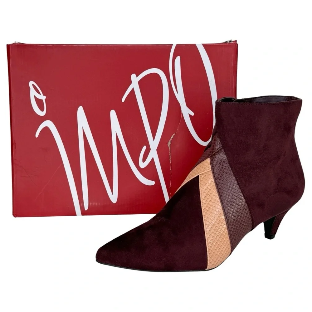 Impo Ellette Burgundy Microsuede Womens Booties Size 8.5M - Picture 12 of 12